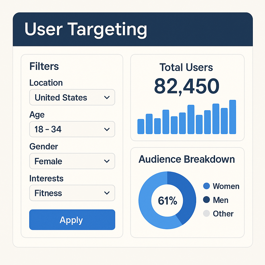 Targeted user acquisition dashboard screenshot